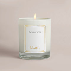 English Rose Glass Candle