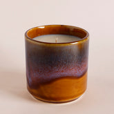 Mahogany Teakwood Ceramic Candle