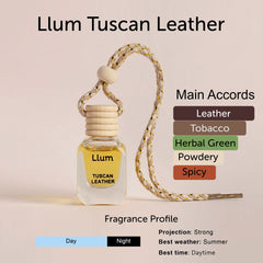 Tuscan Leather Car Air Freshener With AC Vent Clip