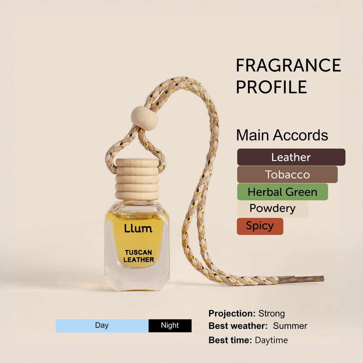 Tuscan Leather Hanging Car Air Freshener