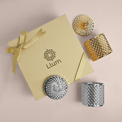 Gold & Silver Scented Candle Gift Set | Suede Tuberose & French Vanilla