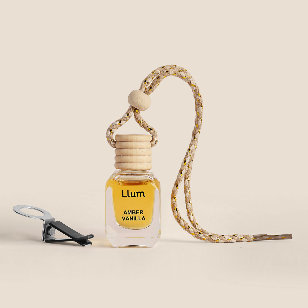 Amber Vanilla Car Air Freshener With AC Vent Clip