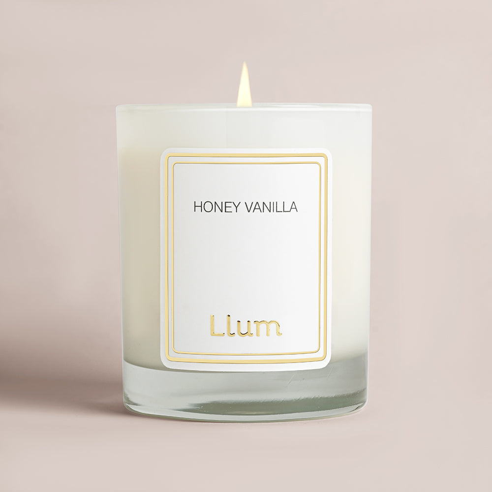 Honey Vanilla Glass Candle