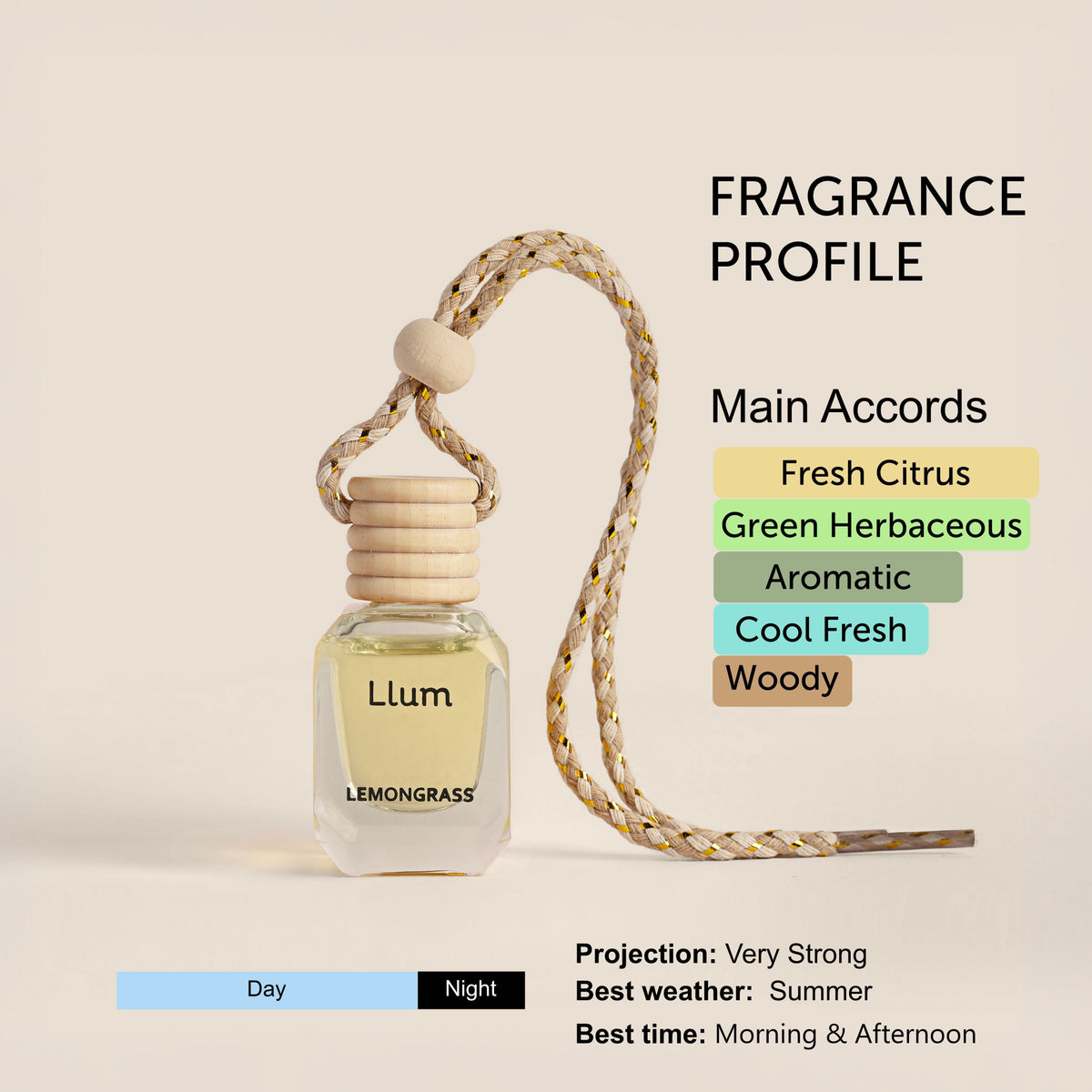 Lemongrass Essential Oil Hanging Car freshener