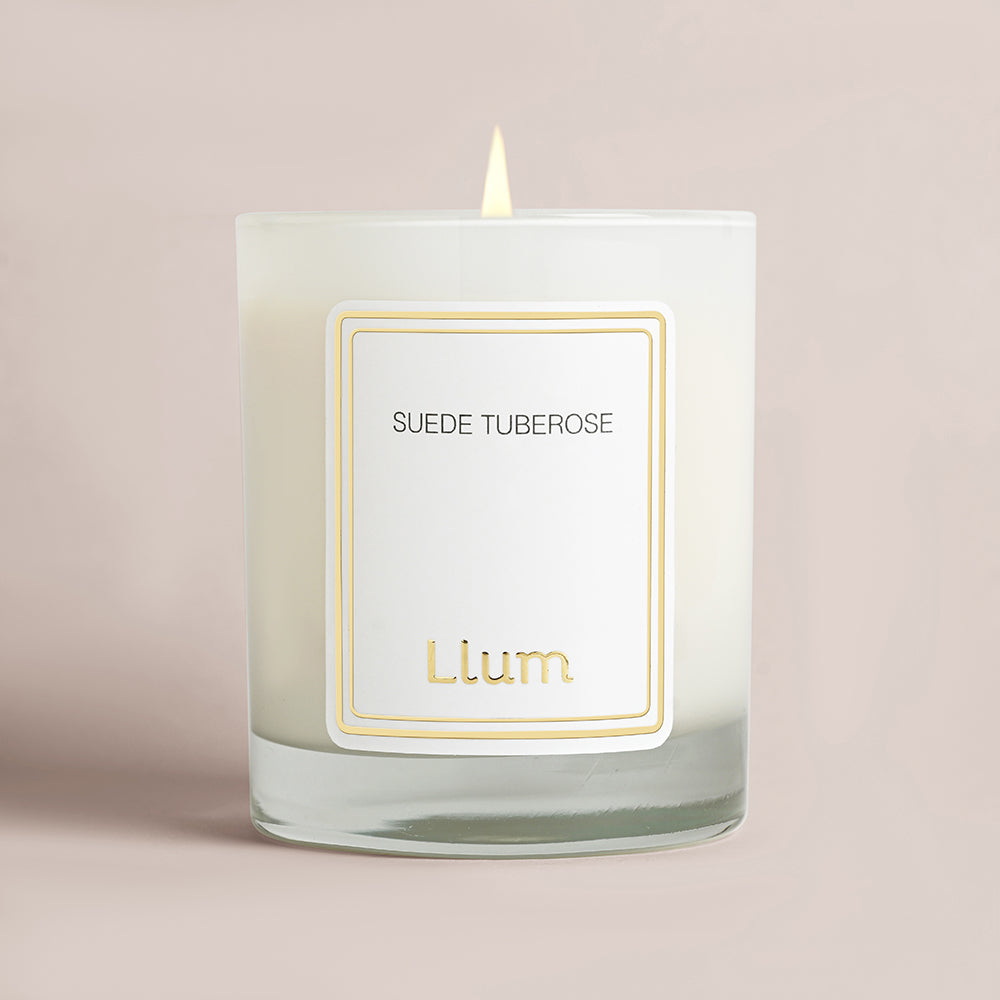 Suede Tuberose Glass Candle