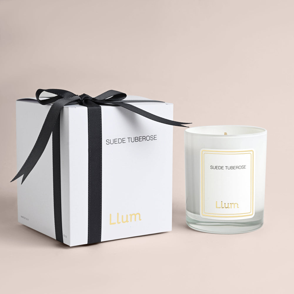 Suede Tuberose Glass Candle